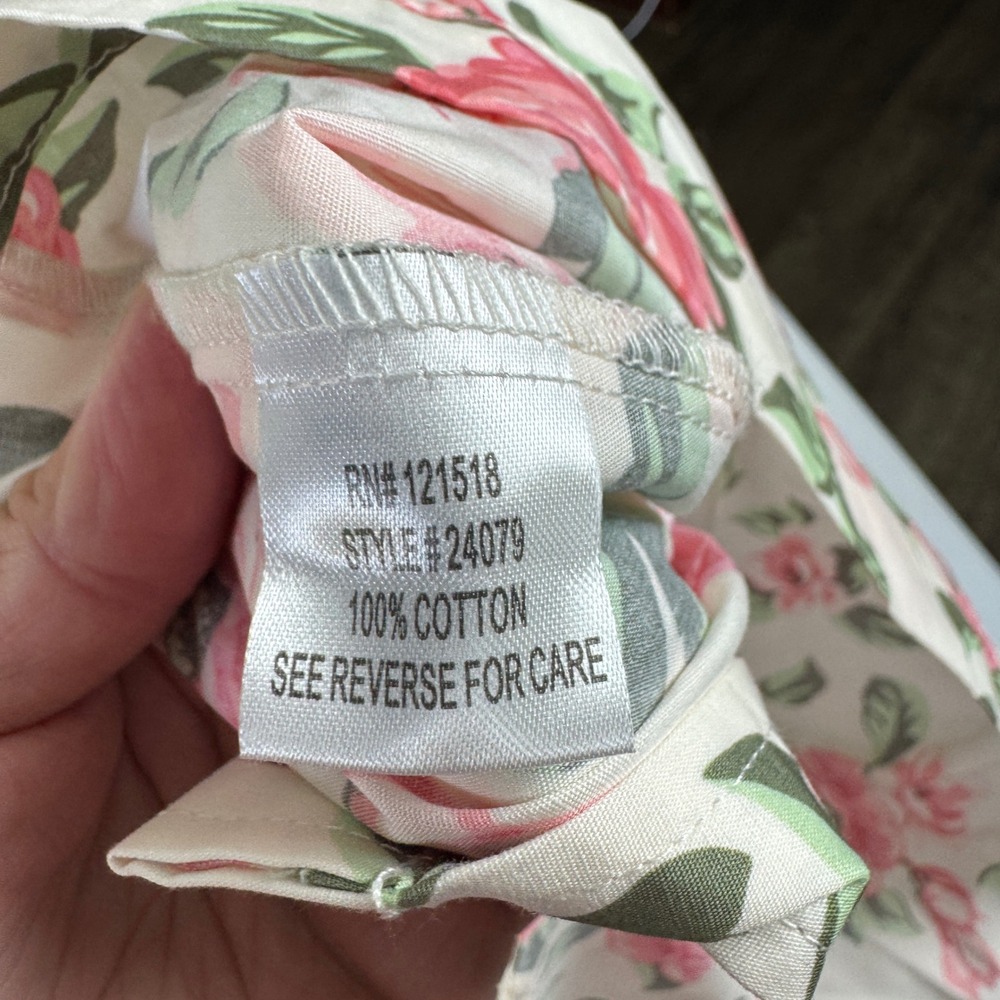 National Floral Snap Front House Dress Pink Rose Cotton Lounger M 24079 - Picture 7 of 9